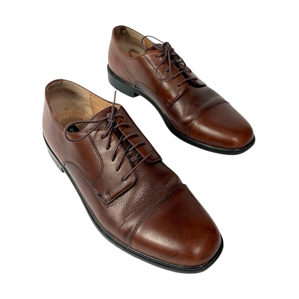 Bostonian Cap Toe Oxford Dress Shoes Mens Sz 10M Brown Leather Lace Up Work